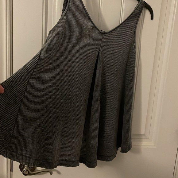 We The Free Kitten Thermal Knit Flare Tank Top women’s Sz‎ XS GRAY distressed - Picture 8 of 14